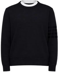 Thom Browne - Pull Rayé À Col Rond - Lyst