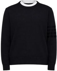 Thom Browne - Pull Rayé À Col Rond - Lyst