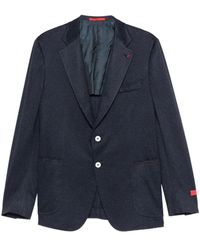 Isaia - Buttoned Woven Jacket - Lyst