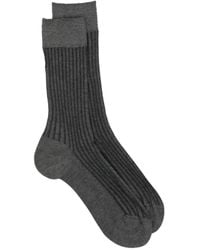 ZEGNA - Ribbed Mid-Calf Socks - Lyst