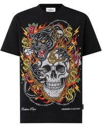 Philipp Plein - Round-Neck T-Shirt Panther-Skull Strass - Lyst