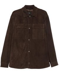 7 For All Mankind - Suede Flap-Pocket Shirt - Lyst