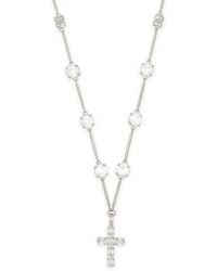 Dolce & Gabbana - Crystal-Embellished Cross-Pendant Necklace - Lyst