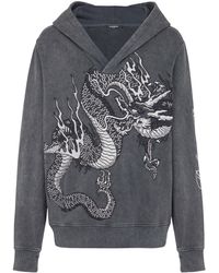 Balmain - Sudadera con capucha y motivo Dragon bordado - Lyst