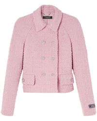 Versace - Veste en tweed à boutonnière croisée - Lyst
