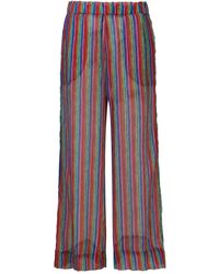Amir Slama - Sheer Graphic-Print Silk Trousers - Lyst