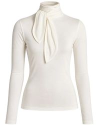 Vince - Tie-Neck Long-Sleeve Sweater - Lyst