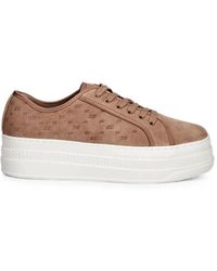 ARMANI EXCHANGE - Monogram-Debossed Flatform Sneakers - Lyst
