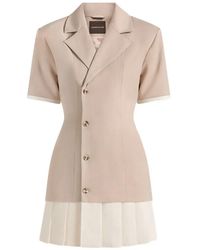 Manière De Voir - Baya Tailored Cinch Waist Pleated Blazer Dress - Lyst