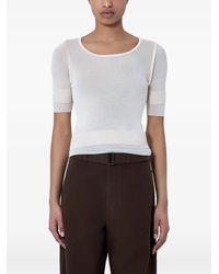 Lemaire - T-Shirt En Maille Nervurée À Effet De Transparence - Lyst