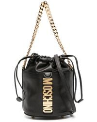 Moschino - Logo-plaque Leather Bucket Bag - Lyst