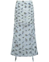 Ulla Johnson - Liora Floral-Print Ruched Midi Skirt - Lyst