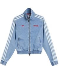 adidas - X Coca-Cola Firebird Reg Logo-Embroidered Denim Jacket - Lyst