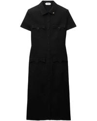 Versace - Midi Stretch Georgette Viscose Dress - Lyst