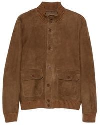 Salvatore Santoro - Ribbed-Trim Suede Jacket - Lyst