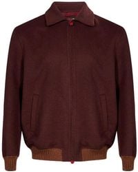 Kiton - Ribbed-Trim Zip-Up Jacket - Lyst