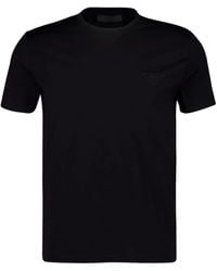 Prada - Logo-Plaque Crew-Neck T-Shirt - Lyst