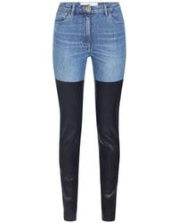 Elisabetta Franchi - Cigarette Jeans With Double Texture - Lyst