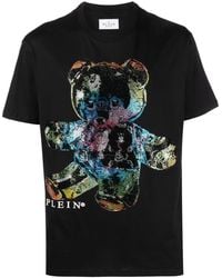 Philipp Plein - Rhinestone-Embellished Teddy-Print T-Shirt - Lyst