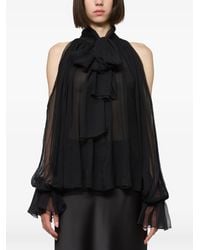 Atu Body Couture - Cold-Shoulder Pussy-Bow Blouse - Lyst