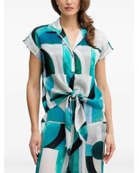 Joseph Ribkoff - Abstract-Print Tie-Front Top - Lyst