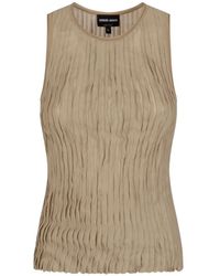Giorgio Armani - Pleated Lurex Top - Lyst