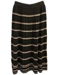 Psophia - Stripe-Pattern Pleated Midi Skirt - Lyst