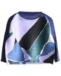 Pleats Please Issey Miyake - Surprise! Abstract-Print Pleated Top - Lyst