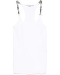 Stella McCartney - Sleeveless Tank With Chain Detail Straps - Lyst