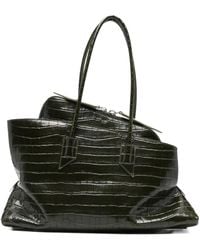 The Attico - La Passeggiata Croc Embossed Medium Tote Bag - Lyst