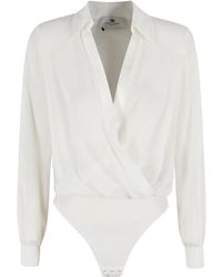 Elisabetta Franchi - ドレープ ラップボディスーツ - Lyst