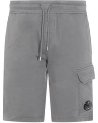 C.P. Company - Light Fleece Cargo Lens Sweatshorts - Lyst