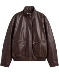 Reformation - Veda Harrison Leather Bomber Jacket - Lyst