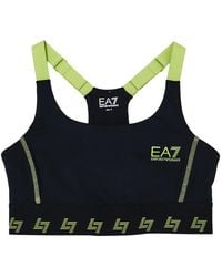 EA7 - Logo-Detail Racerback Sports Bra - Lyst