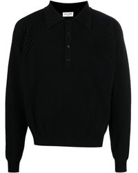 Saint Laurent - Knitted Long Sleeve Polo Shirt - Lyst