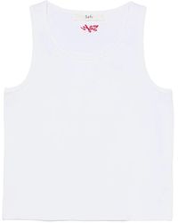 Séfr - Cyril Ribbed-Knit Logo-Embroidered Top - Lyst