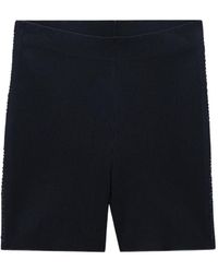 Alexander Wang - Logo-Stripe Ribbed Mini Shorts - Lyst