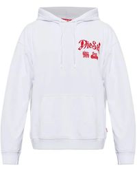 DIESEL - Logo-Detail Drawstring Hoodie - Lyst