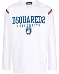 DSquared² - University-print Long-sleeve T-shirt - Lyst