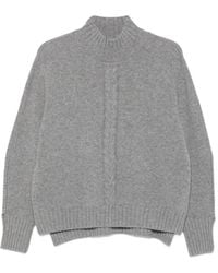 SOLOCASCMIR - Cable-Knit Mock-Neck Sweater - Lyst