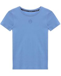 Marine Serre - Moon-Logo Ribbed T-Shirt - Lyst