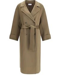 The Dynamis Studio - Cappotto Doppiopetto Con Cintura - Lyst