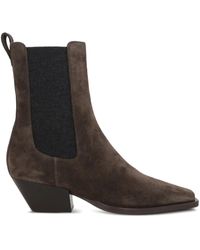 Brunello Cucinelli - 55Mm Monili-Embellished Suede Boots - Lyst