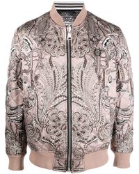 Philipp Plein - Paisley-print satin bomber jacket - Lyst