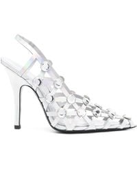 The Attico - Grid Slingback Pumps - Lyst