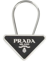Prada - Triangle-Logo Keyring - Lyst