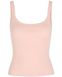 Alice + Olivia - Shana Ribbed-Knit Tank Top - Lyst