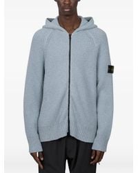 Stone Island - 5100005 Full Rib Cotton Bouclé Hooded Zip-Up Jumper - Lyst