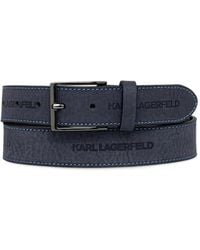 KARL LAGERFELD - Logo-Embossed Topstitched Belt - Lyst