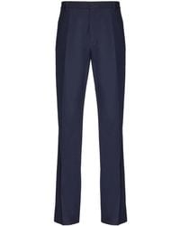Ferragamo - Logo-Plaque Cotton Straight-Leg Trousers - Lyst